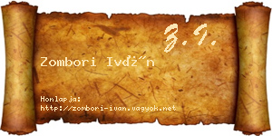 Zombori Iván névjegykártya