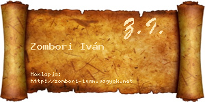 Zombori Iván névjegykártya